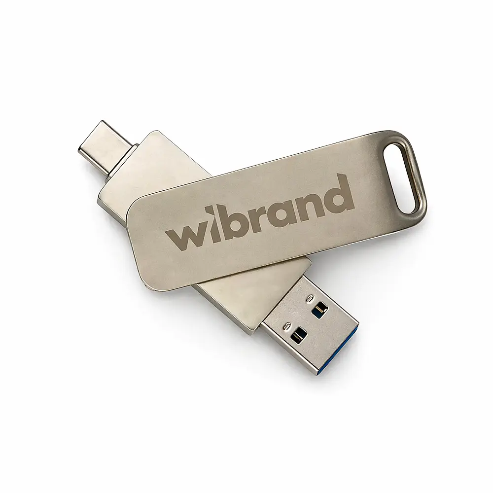 Портативний SSD Wibrand Wolf 512GB USB 3.2 Gen.2 Type-C/Type-A Read/Write 1000MB/s Сріблястий