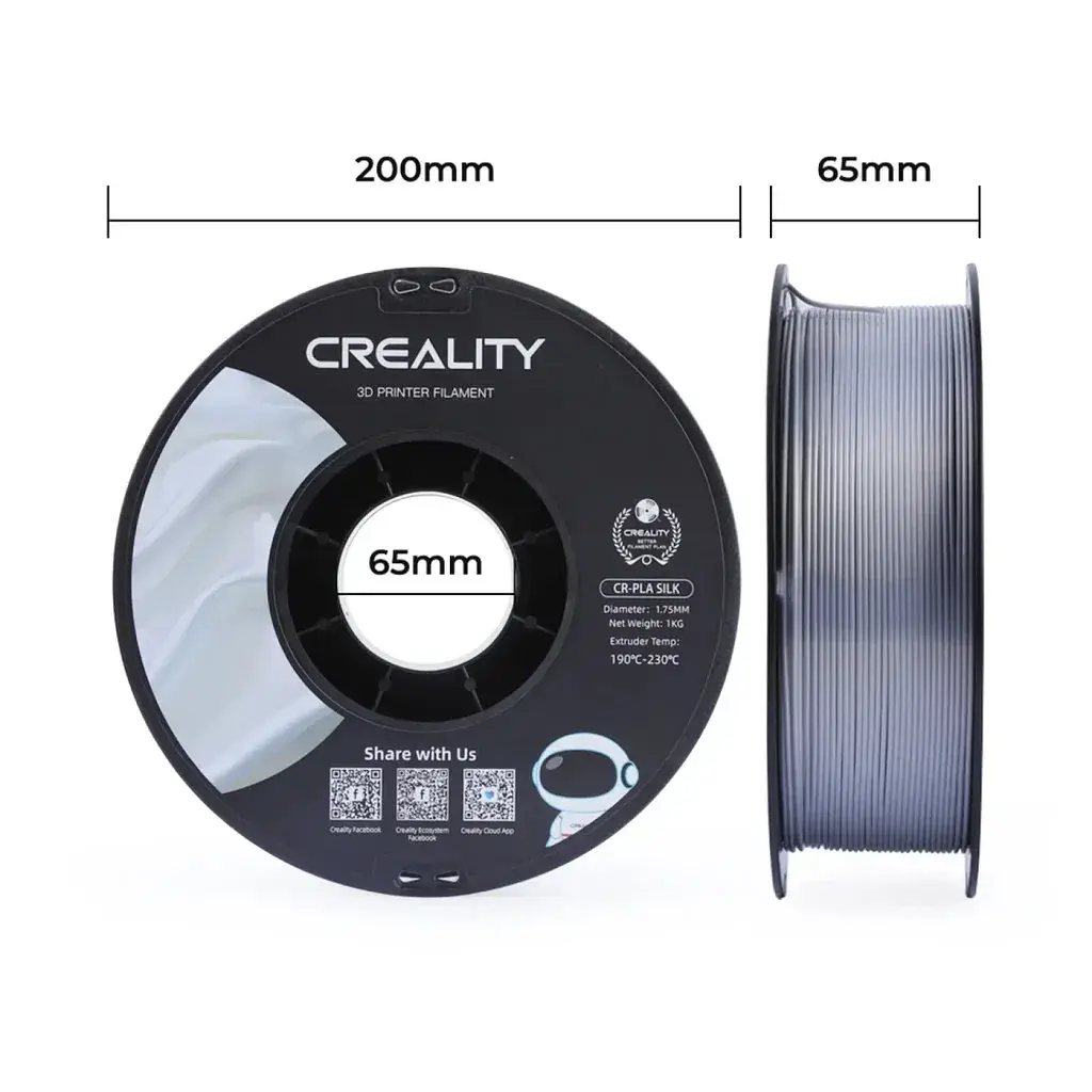 Пластик для 3D-принтера Creality PLA silky shine 1кг, 1.75мм, silver (3301120007) - фото 7