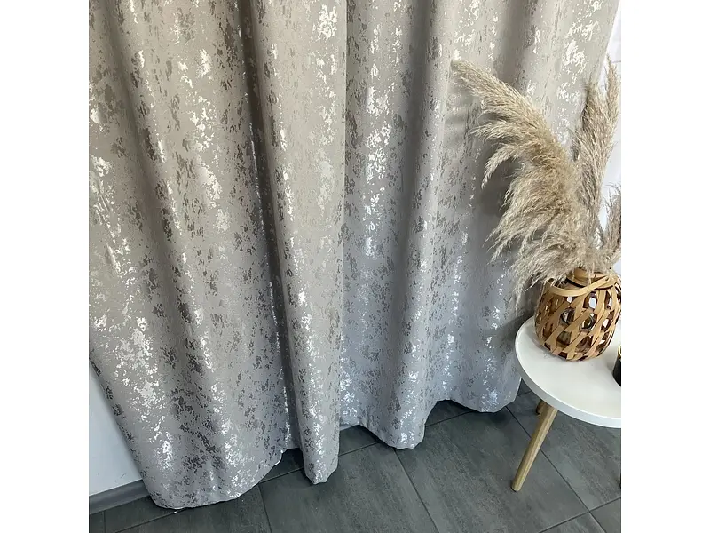 Льняні мармурові штори сірого кольору 2шт. 150х270 на тасьмі ALBO pbe0052406 - фото 7
