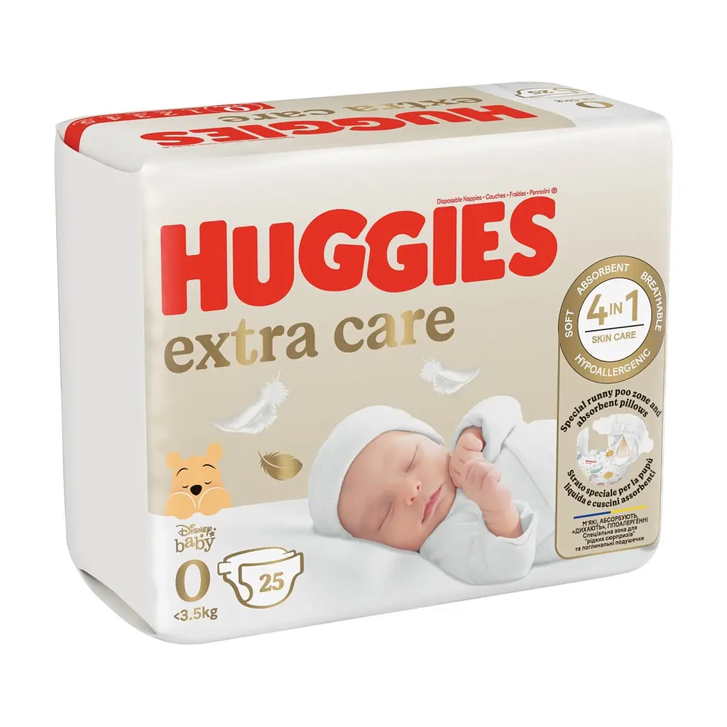 Підгузки Huggies Extra Care 0 (< 3,5 кг) 25шт (5029053548647) - фото 3