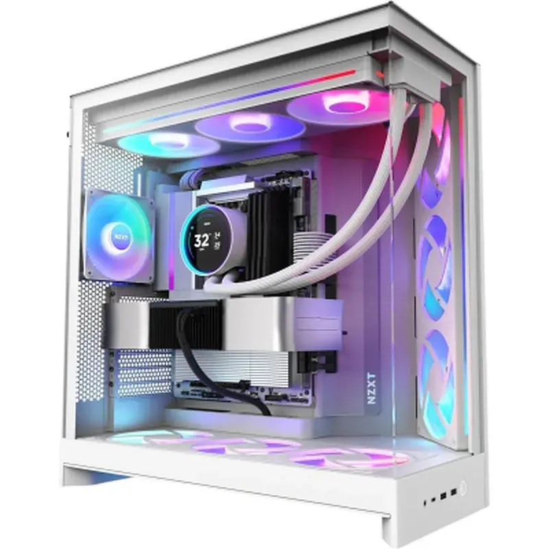 Корпус для ПК NZXT H9 Flow RGB Dual-Chamber White (CM-H92FW-R1) - фото 5