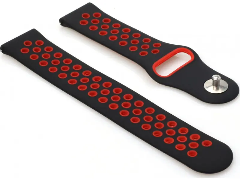 Ремінець BeCover Nike Style for Xiaomi iMi KW66/Mi Watch Color/Haylou LS01/LS02/Haylou Smart Watch Solar LS05 Black-Red (705803) - фото 2