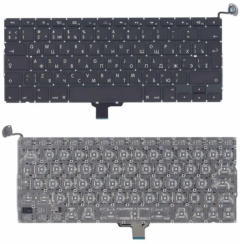 Клавіатура для ноутбука Apple MacBook 2011+ (A1278) Black, (Оригінал), (No Frame), RU (вертикальний ентер) - фото 3