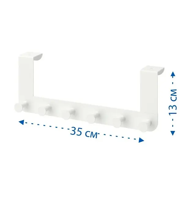 Вішалка IKEA біла, металева, для дверей 2 см - фото 2