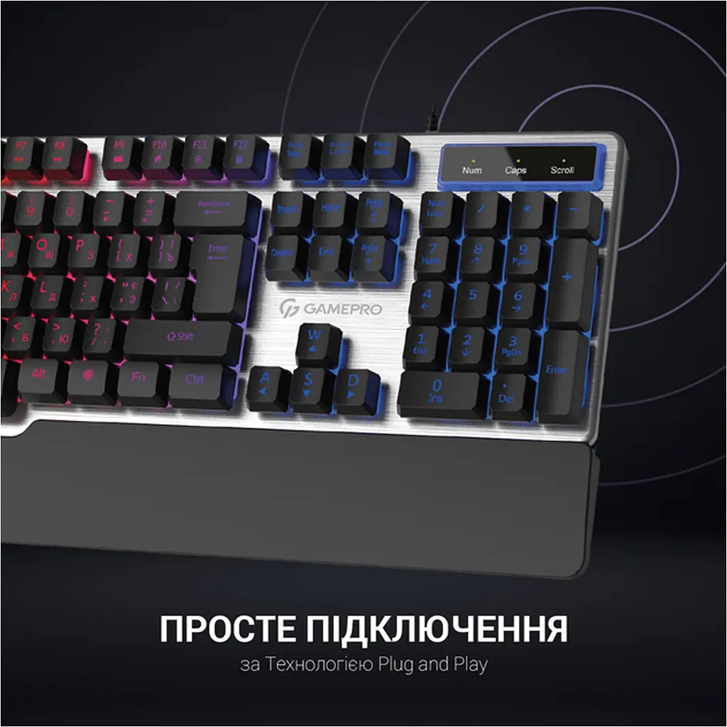 Клавиатура GamePro GK599 Stinger USB Grey (GK599) [111021] - фото 11