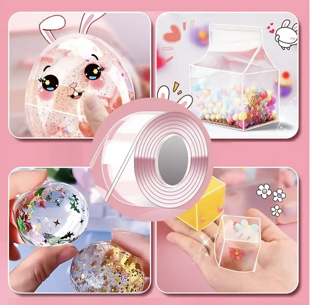 Двухсторонняя нано-лента Bubble Kit: суперэластичные воздушные шарики + насос и 20 упаковок наполнителей - фото 5