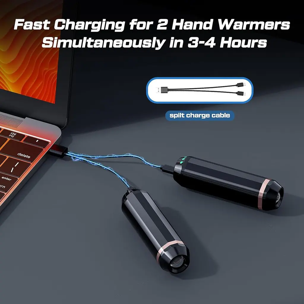 EnjoyNest C306 Перезаряжаемые грелки для рук, грелки для рук 3-в-1, многоразовые, 10 000 мАч, с 2 внешними батареями - фото 3