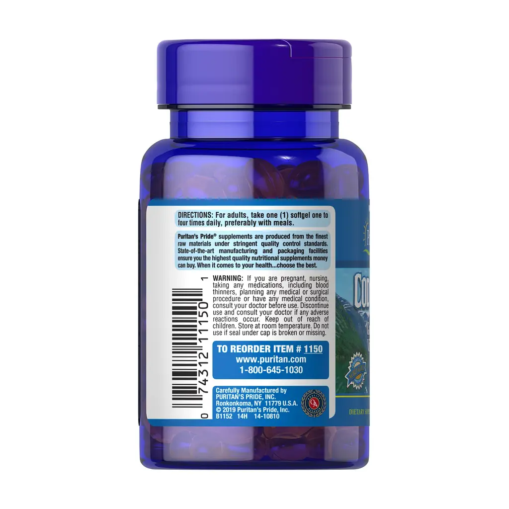Олія печінки тріски Puritans Pride Cod Liver Oil 415 мг 100 softgels - фото 2