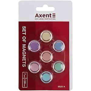 Магніт для дошки, розмір 2 см, 7 шт в упаковці, мікс Pastelini 9828-А Axent
