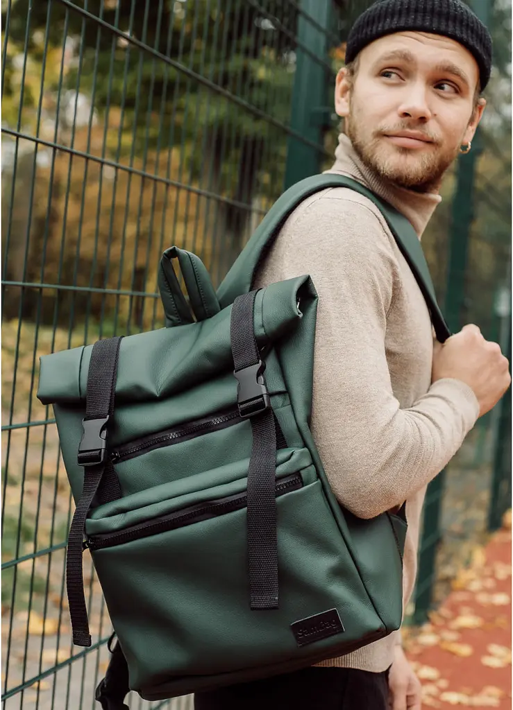 Мужской рюкзак Sambag RollTop LTTm зеленый 43 х 31 х 14 см (24238007m) - фото 7