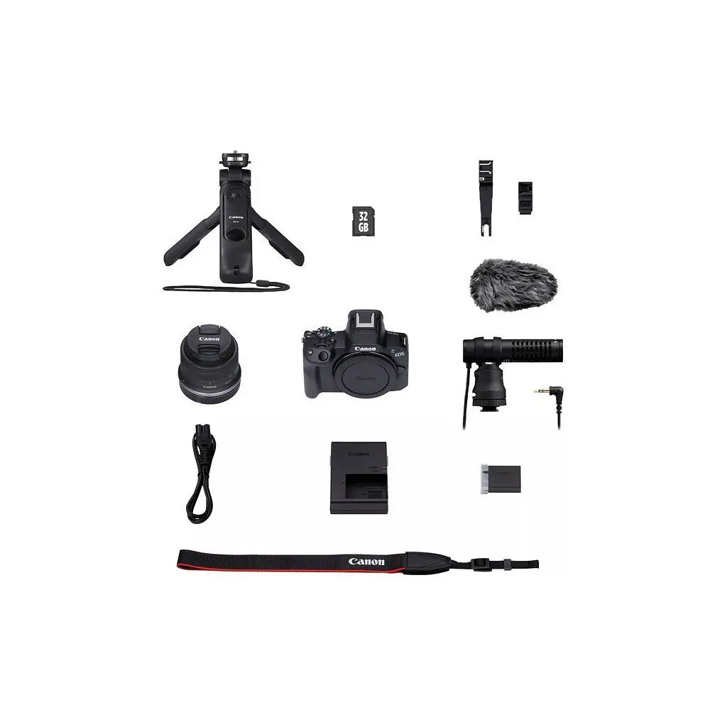 Цифровий фотоапарат Canon EOS R50 + RF-S 18-45 IS STM Black Creator Kit (5811C036) - фото 12
