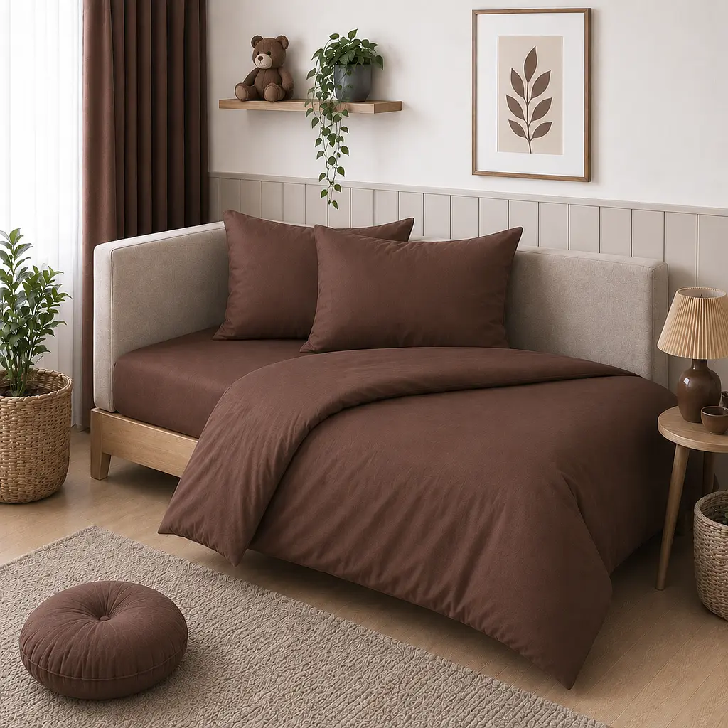 Дитяча постільна білизна MIRSON JUNIOR фланель Brown 200х220см (2200012803509) - фото 3