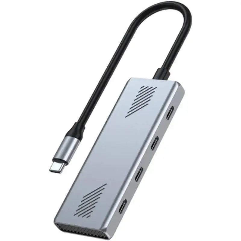 Концентратор Gembird USB-C 4-in-1 4xUSB-C 3.2 silver (UHB-CM-U310-C4-01) - фото 2