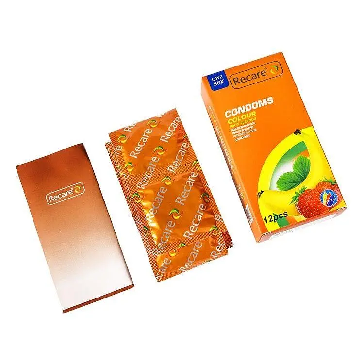 Презервативи Recare Color Fruit Flavour Condoms 12 шт, аромати: м'ята, банан, полуниця - фото 3