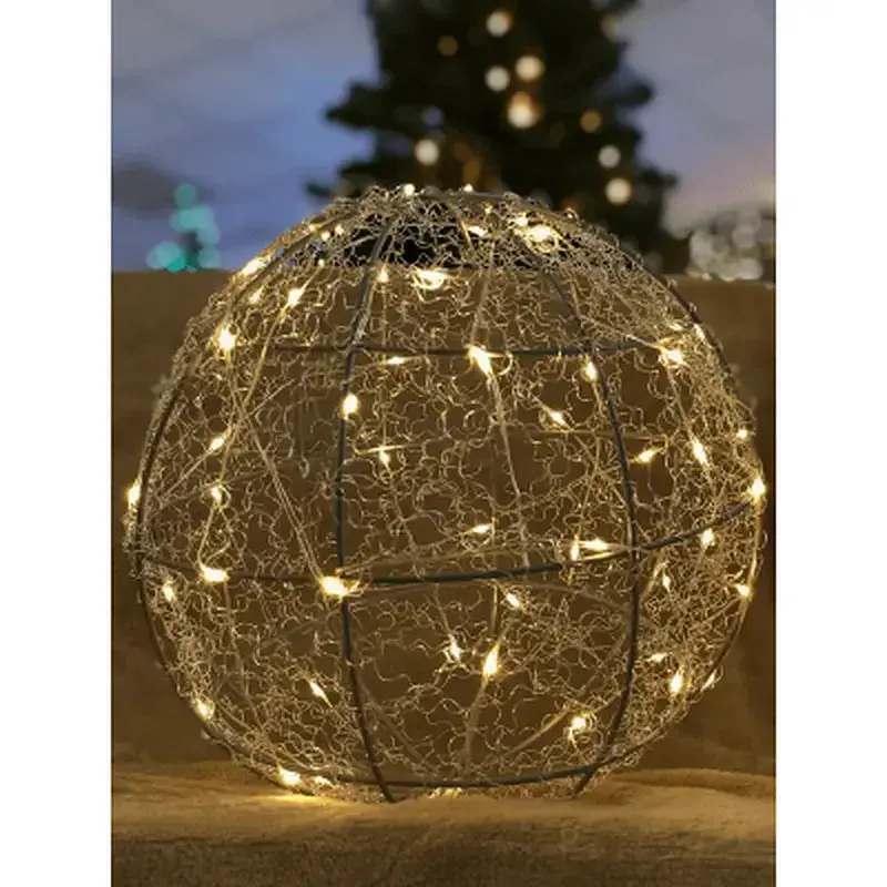 Прикраса декоративна Luca Lighting Куля Срібна D25 см 30 led (8718861660951) - фото 3