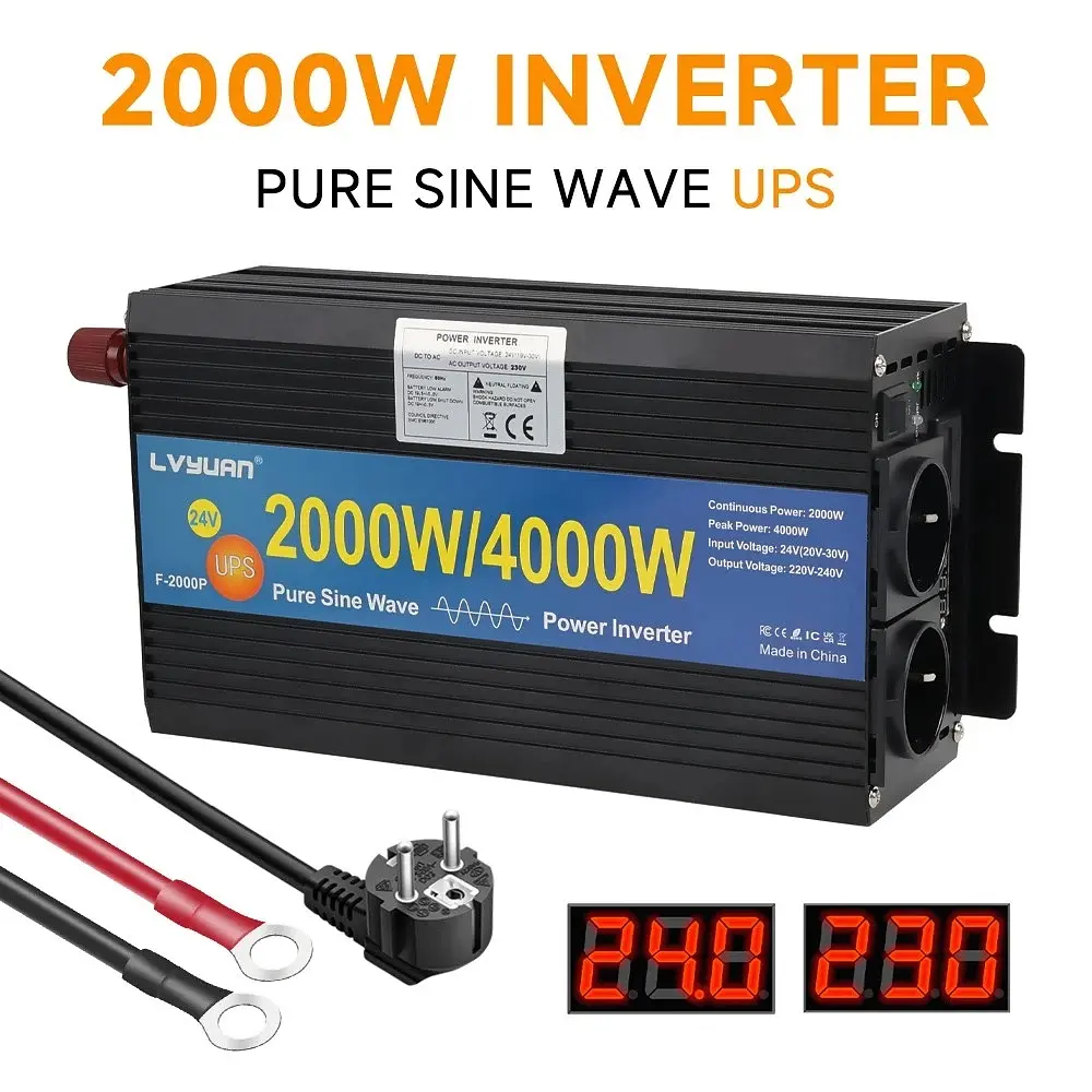 Инвертор преобразователь напряжения Lvyuan F-2000P 24-230v 2000/4000w чистый синус - фото 7
