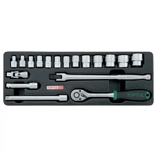 Набір головок з тріскачкою в ложементі 3/8" Toptul hoz0014770 - фото 2
