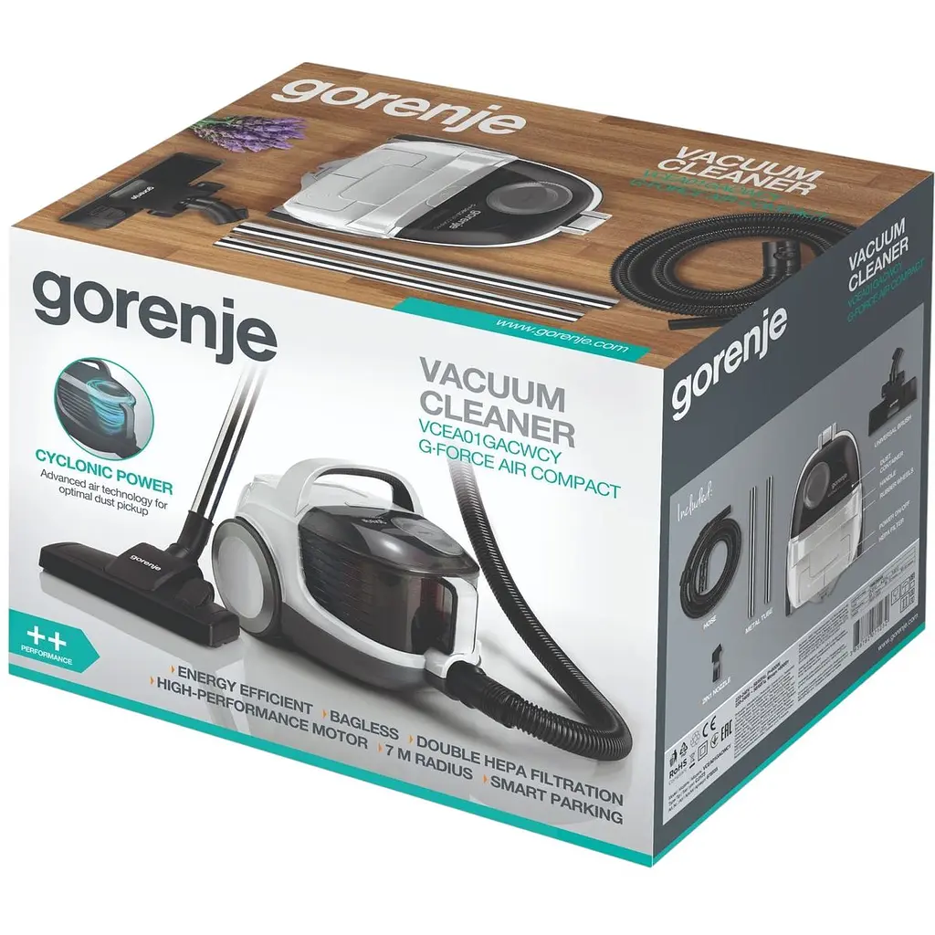 Пилосос Gorenje VCEA 01 GACWCY біло-чорний (CJ173) - фото 5