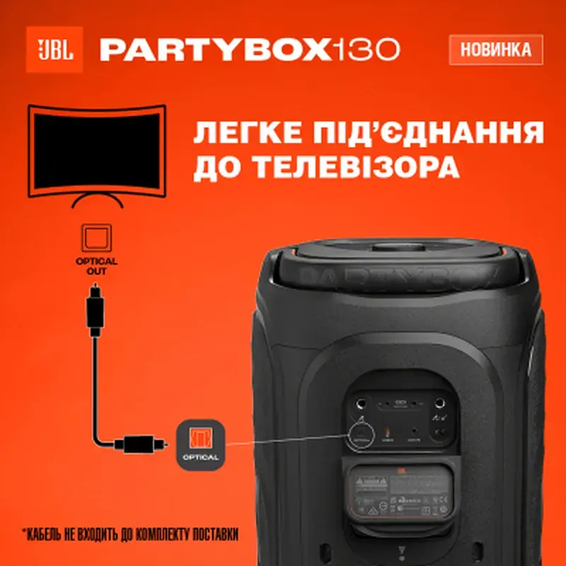 Акустична система JBL PartyBox 130 White (JBLPB130WHTEP) - фото 11