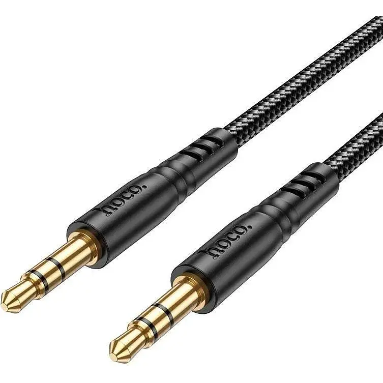 Кабель Hoco UPA24 Smooth AUX audio cable 3.5 мм - 3.5 мм 1 м чорний - фото 4