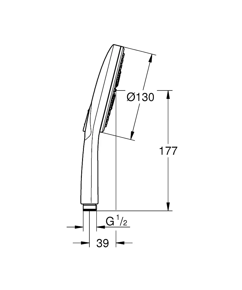 Ручний душ 3 режими струменя Grohe Rainshower Smartactive 130 26574AL0, Графит - фото 5
