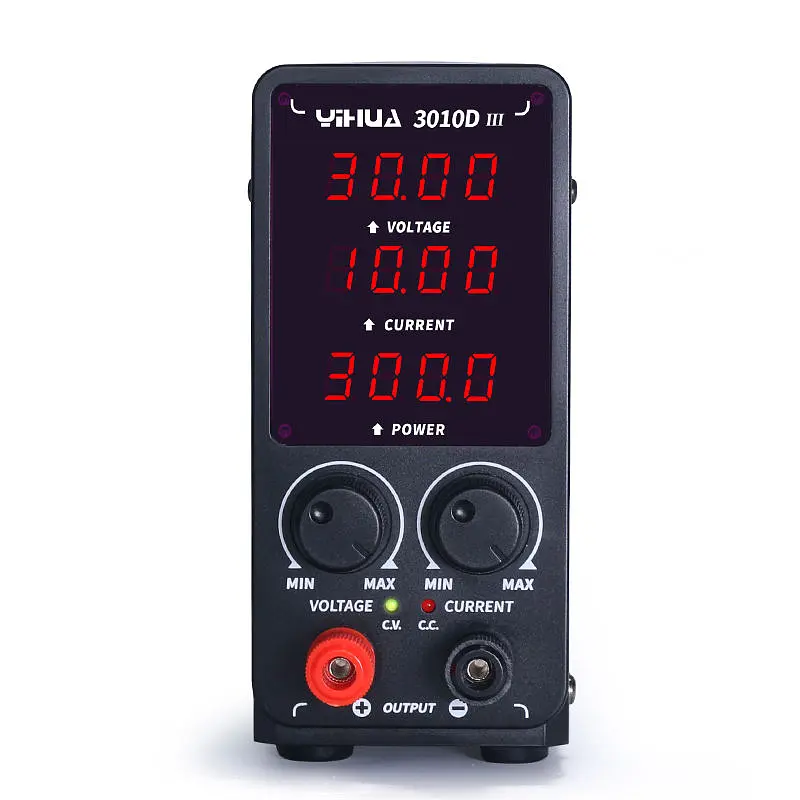 Лабораторний блок живлення Yihua 3010D-III Імпульсний / 30V / 10A / 300W, цифрова індикація напруги, струму та потужності, V/A/W (19466) - фото 4