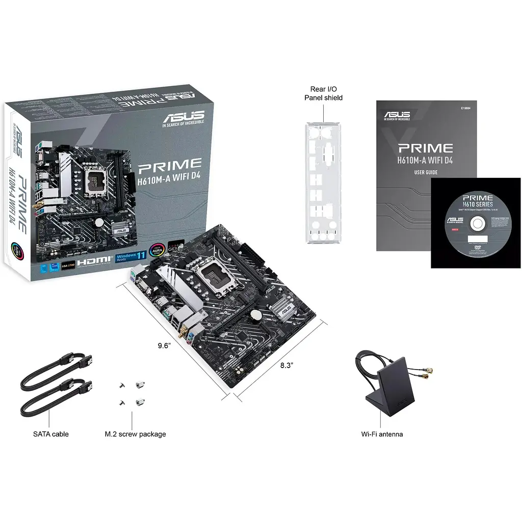 Материнська плата Asus Prime H610M-A WIFI D4 s1700 H610 2xDDR4 M.2 HDMI D-Sub DP Wi-Fi BT mATX - фото 2