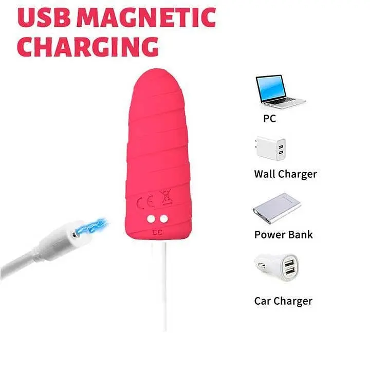 10X Popsicle вібратор-морозиво з USB-зарядкою Червоний K000737 - фото 4