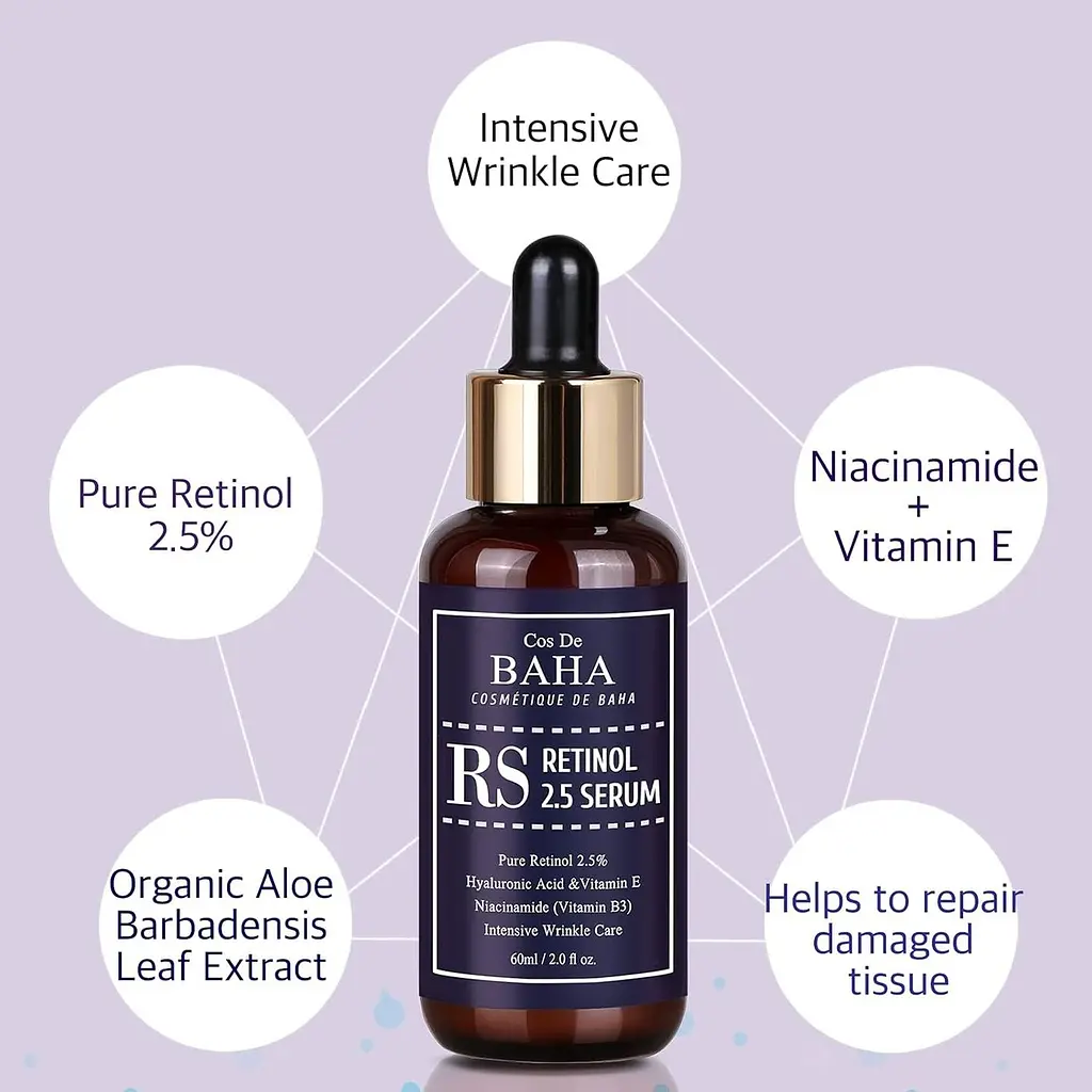 Омолоджувальна сироватка з ретинолом 2.5% Cos De BAHA Retinol 2.5% Serum 60 мл - фото 3