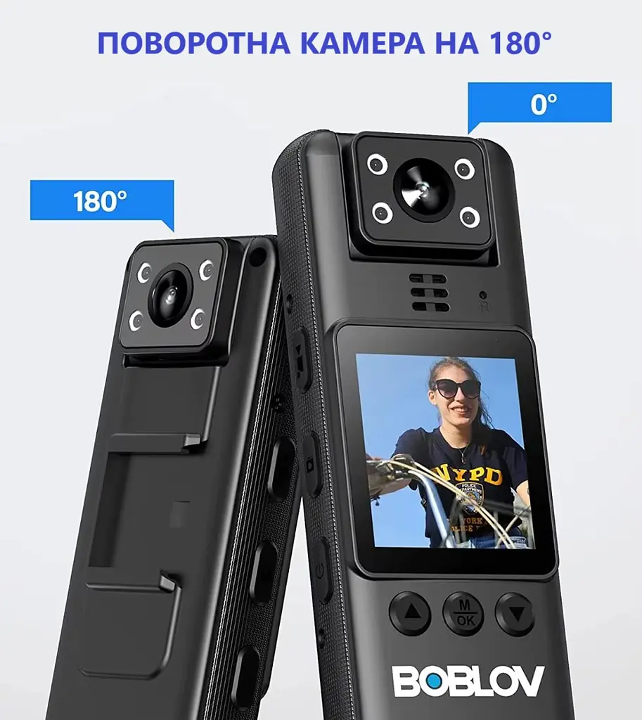 Нагрудна боді-камера Boblov A23 з дисплеєм 1.3 дюйма нічний запис датчик руху акумулятор 2200 мА·год - фото 2