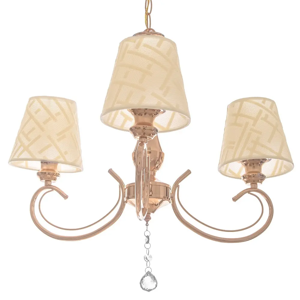 Люстра подвесная Brille прованс с абажуром E27 60W G (BKL-647S/3) - фото 3