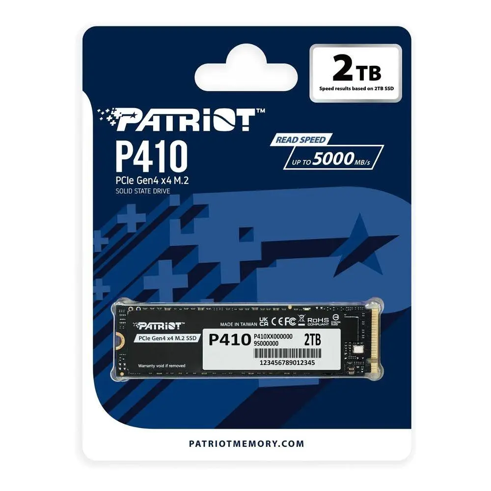 SSD M.2 Patriot P410 2TB NVMe PCIe Gen4 5000MB/s внутрішній накопичувач для ПК ноутбука - фото 4