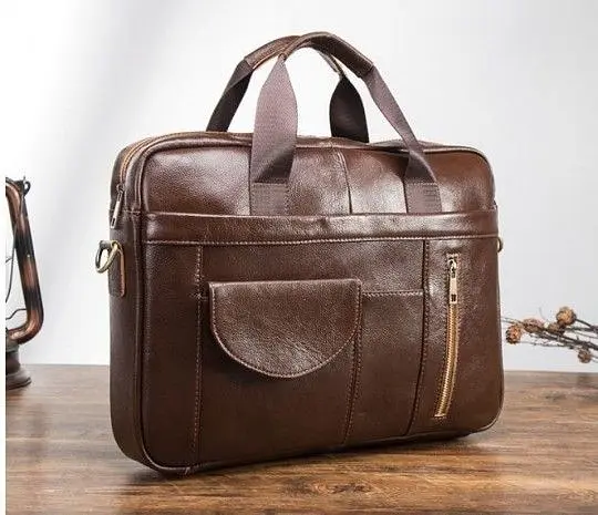 Сумка мужская под ноутбук 14882 Vintage коричневая - фото 4