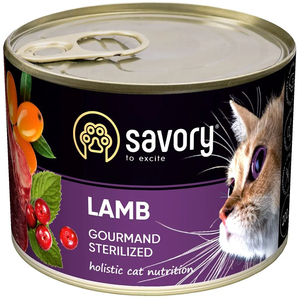 Набір вологих кормів для стерилізованих котів Savory Sterilised 3+1 з ягням 800 г (4 шт. х 200 г) - фото 4