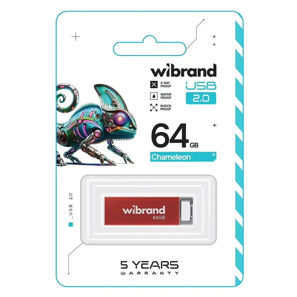 USB флеш накопичувач Wibrand 64GB Chameleon Red USB 2.0 (WI2.0/CH64U6R) - фото 2