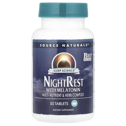 Мелатонин Sleep Science NightRest With Melatonin 50 таблеток Source Naturals vit0005397