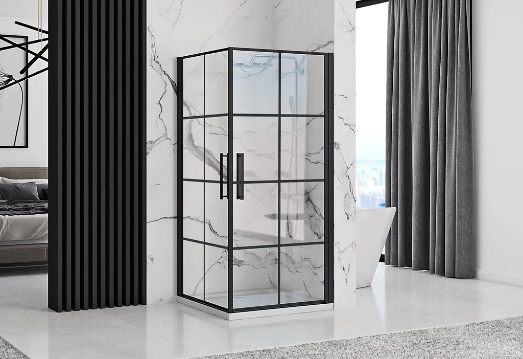 Душова кабіна Rea Rubik 80x80 black mat REA-K9230, Чорний матовий, Універсальна, прозорий - фото 2