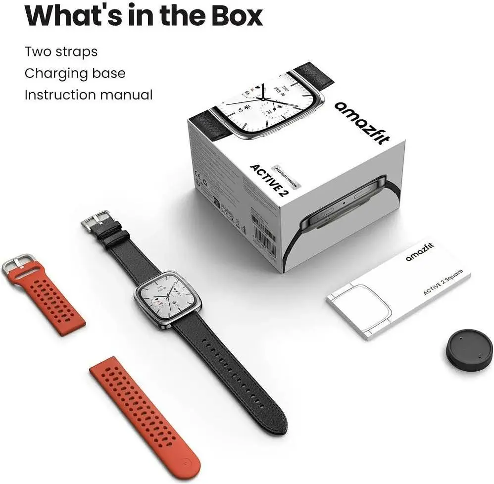 Смарт-годинник Amazfit Active 2 Square Black Leather (W2440GL3N) - фото 5