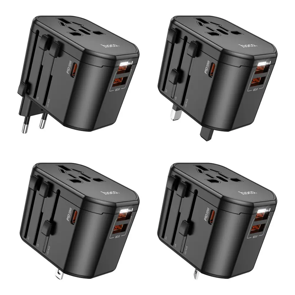 Зарядний пристрій Hoco AC15 2 USB/ Type-C 20W чорний - фото 8