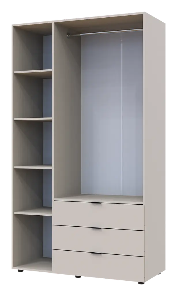 Шафа для одягу Doros Гелар Кашемір 3 ДСП 116.2х49.5х203.4 (80737633) - фото 6
