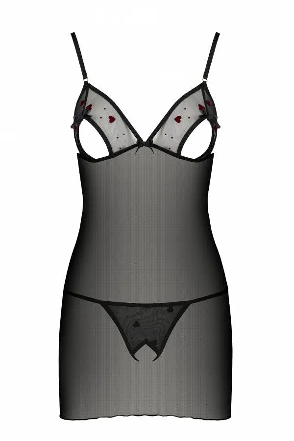 Сорочка с вырезами, L/XL (чёрная) Passion-Lovelia Chemise - фото 6