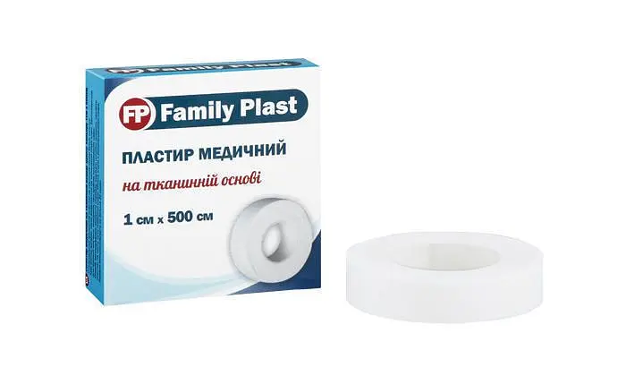 Пластир медичний FP Family Plast на тканинній основі 1х500 см - фото 2