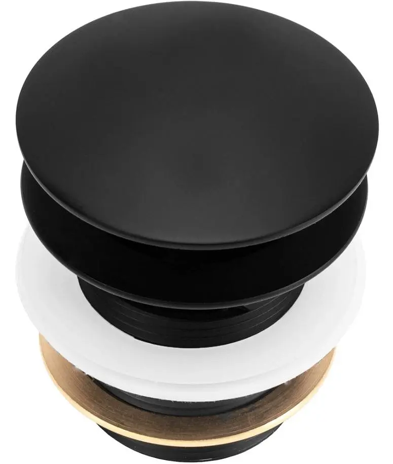 Донний клапан для ванни VBI універсальний Click-Clack black VBI-059001BL - фото 3