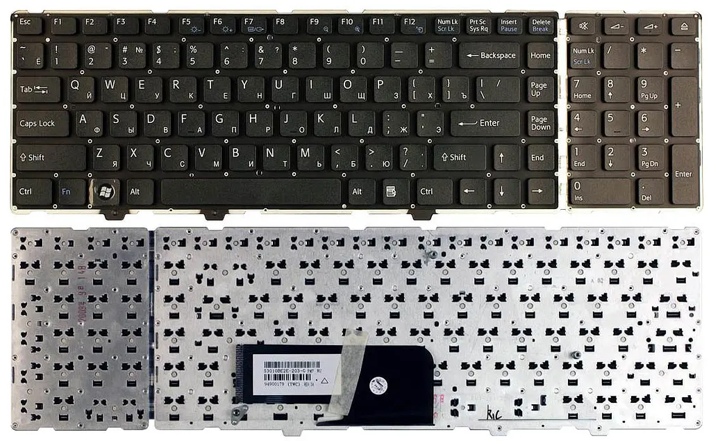 Клавіатура для ноутбука Sony Vaio (VGN-AW) Black, (No Frame) - фото 3