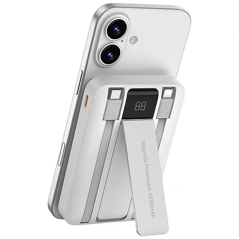 Портативный зарядный устройство Power Bank Wiwu Wi-P061 22,5 Вт + PD20 Вт с БЗП + iWatch с кабелем 10000 мАч, белый - фото 8