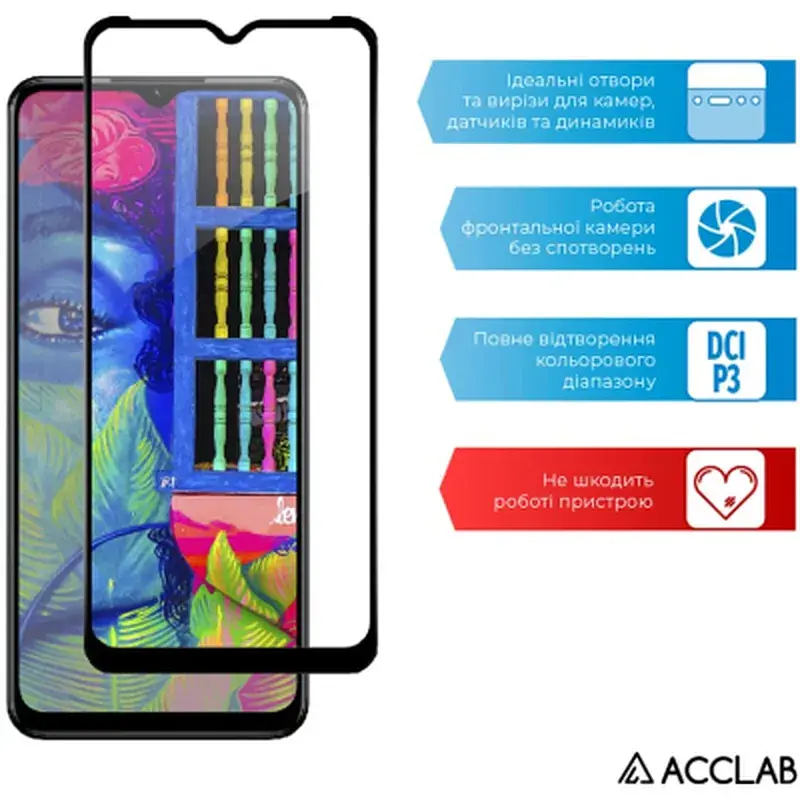 Скло захисне ACCLAB Full Glue Realme C35 (1283126531286) - фото 5
