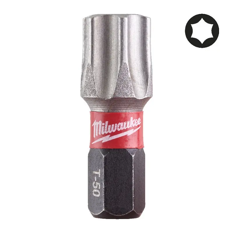 Біта SHOCKWAVE MILWAUKEE, TX50, 25мм, (15 шт), пластикова коробка - фото 3