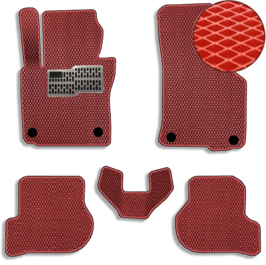 Килимки в салон EVA для Skoda Octavia A5 2004-2013 (Металевий підп'ятник) Червоні 5 шт