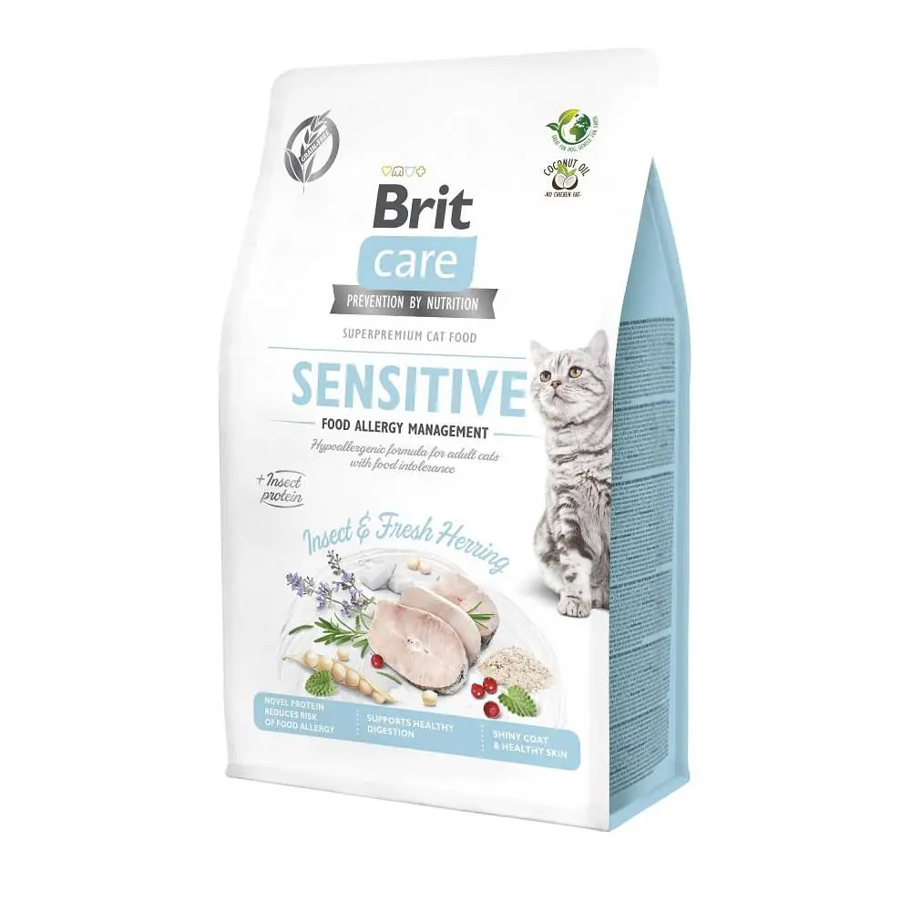Сухий корм Brit Care Cat GF Insect для котів з харчовою непереносимістю, з комахами та рибою 400 г (арт.171962)