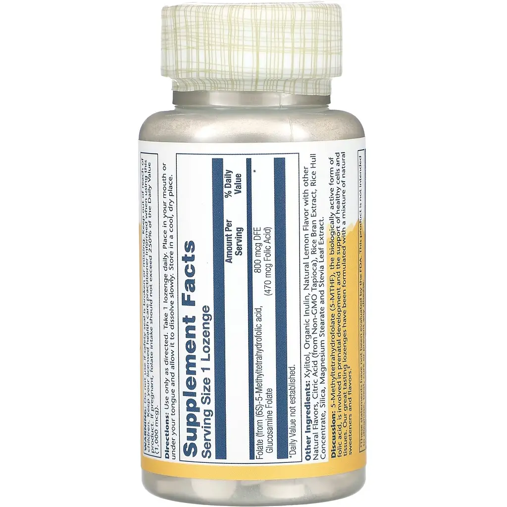Метилфолат Solaray Methyl Folate 800 мгк 60 леденцов - фото 2